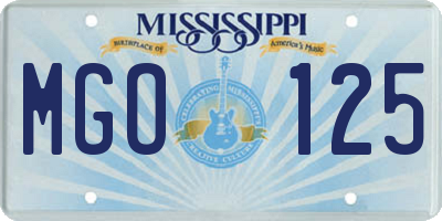 MS license plate MGO125