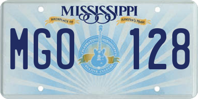 MS license plate MGO128