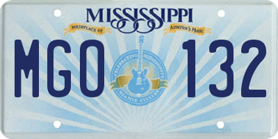 MS license plate MGO132