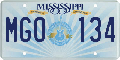 MS license plate MGO134