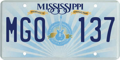 MS license plate MGO137