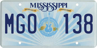 MS license plate MGO138