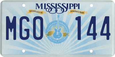 MS license plate MGO144