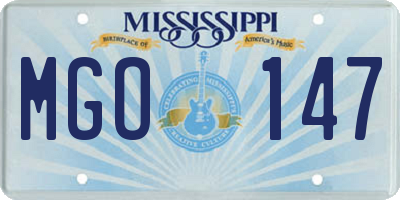 MS license plate MGO147