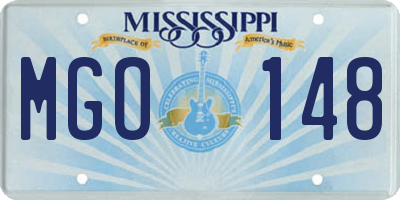 MS license plate MGO148