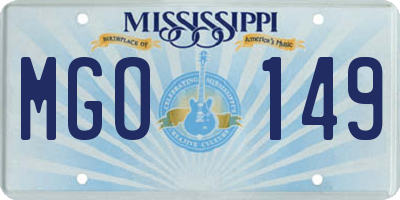 MS license plate MGO149