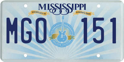 MS license plate MGO151