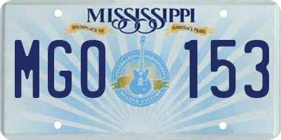 MS license plate MGO153