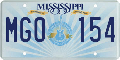 MS license plate MGO154