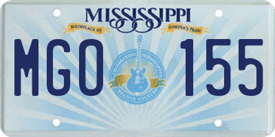 MS license plate MGO155