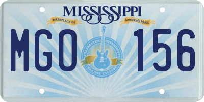 MS license plate MGO156