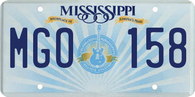 MS license plate MGO158