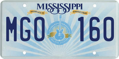 MS license plate MGO160