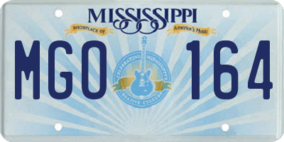 MS license plate MGO164