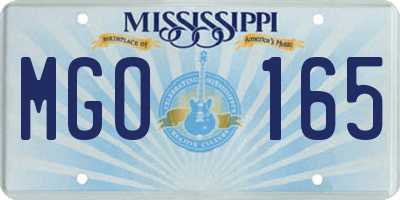 MS license plate MGO165