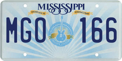 MS license plate MGO166