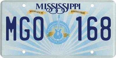 MS license plate MGO168