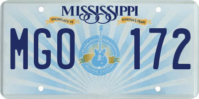 MS license plate MGO172