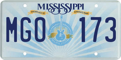 MS license plate MGO173