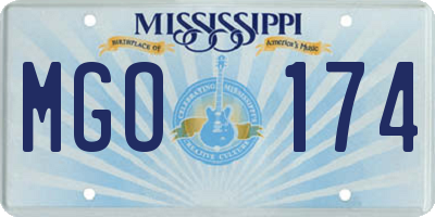 MS license plate MGO174
