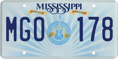 MS license plate MGO178