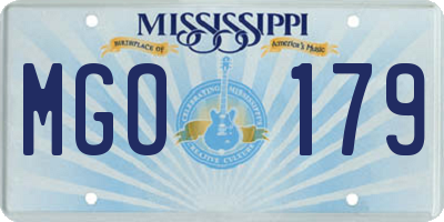 MS license plate MGO179