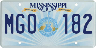 MS license plate MGO182