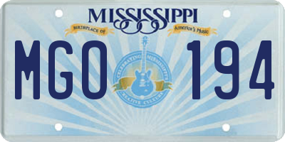 MS license plate MGO194