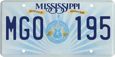 MS license plate MGO195