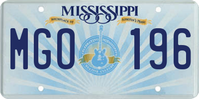 MS license plate MGO196