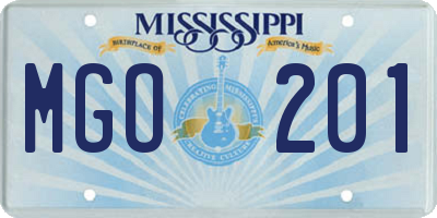 MS license plate MGO201