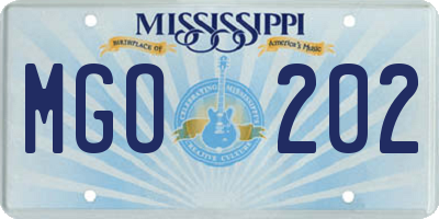 MS license plate MGO202