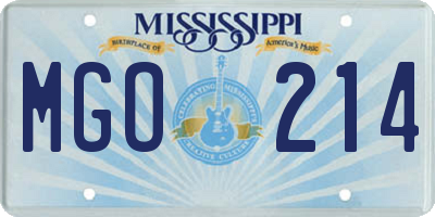 MS license plate MGO214
