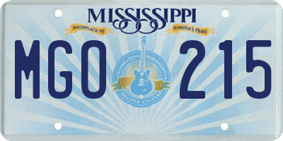 MS license plate MGO215