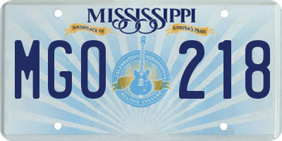 MS license plate MGO218