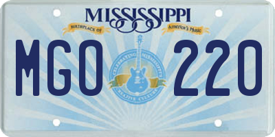 MS license plate MGO220