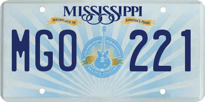 MS license plate MGO221