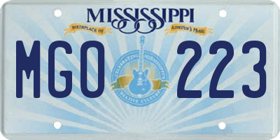MS license plate MGO223