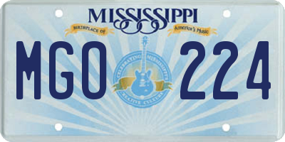 MS license plate MGO224
