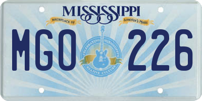 MS license plate MGO226