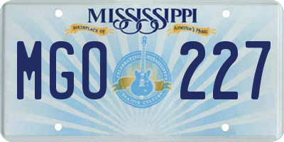 MS license plate MGO227