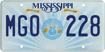 MS license plate MGO228