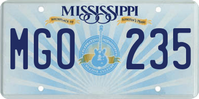 MS license plate MGO235
