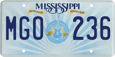 MS license plate MGO236