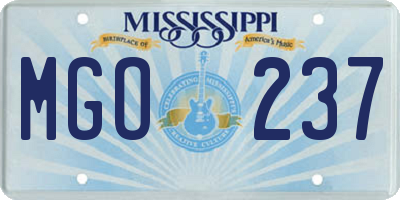 MS license plate MGO237