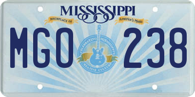 MS license plate MGO238