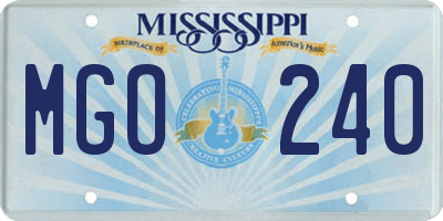 MS license plate MGO240