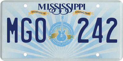 MS license plate MGO242
