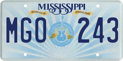 MS license plate MGO243