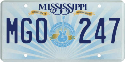 MS license plate MGO247
